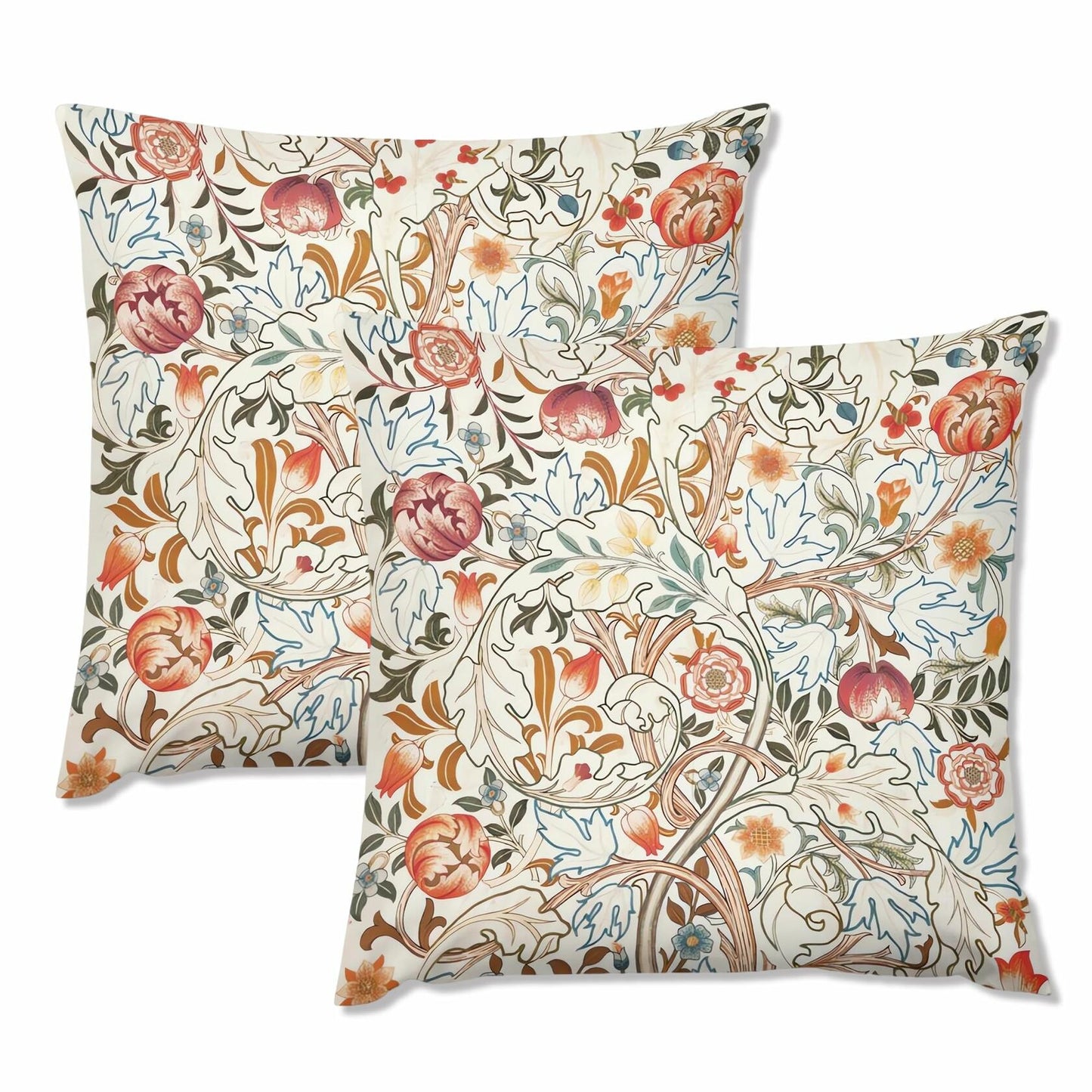 Yaemikoo William Morris Vintage Floral Throw Pillow Covers Set of 2 18x18