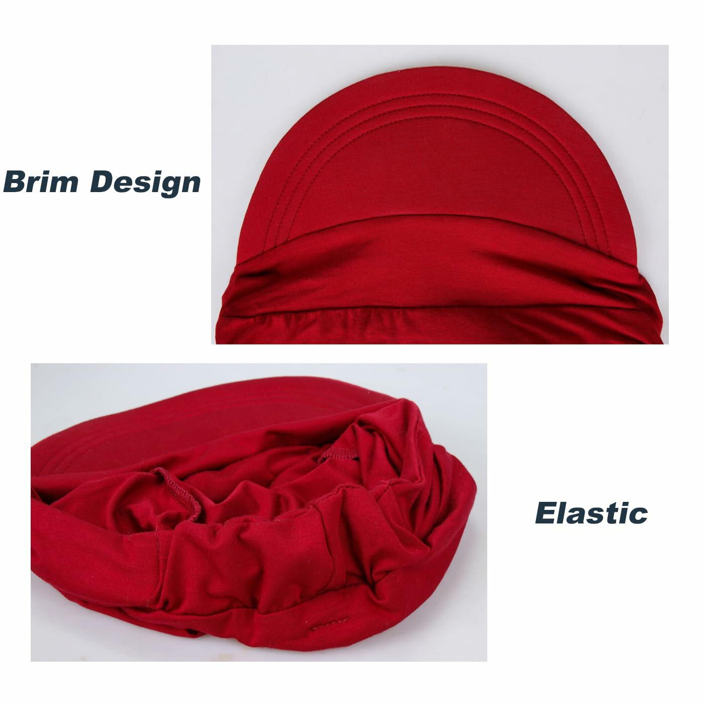 Wimnkuv Soft Bamboo Baseball Cap Women Chemo Hat Wine Red+Khaki One Size