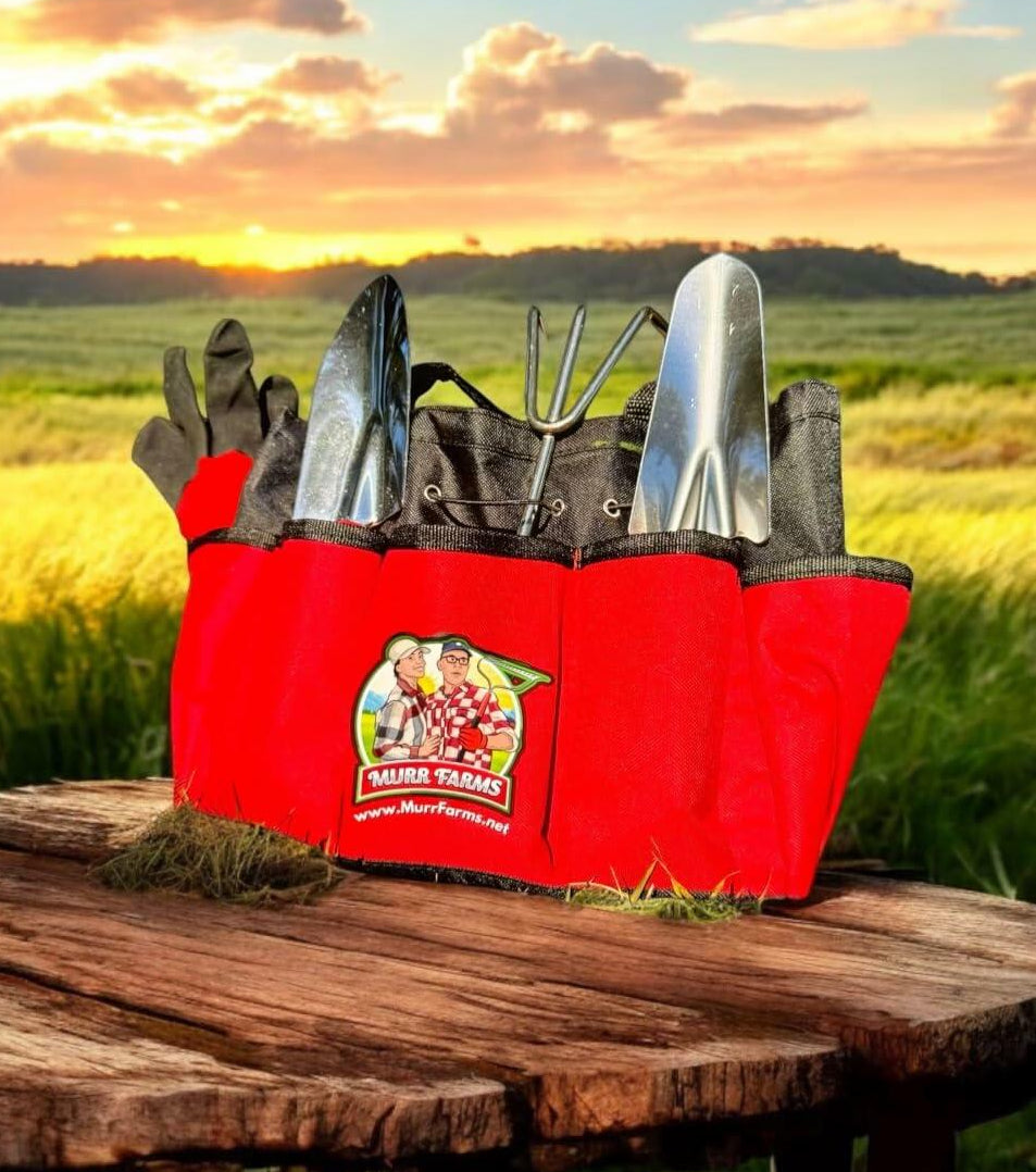 MURR FARMS 7pc Stainless Steel Tool Set Heavy Duty Non-Slip Grip Black Red