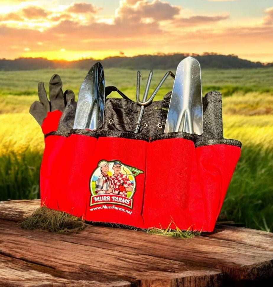 MURR FARMS 7pc Stainless Steel Tool Set Heavy Duty Non-Slip Grip Black Red