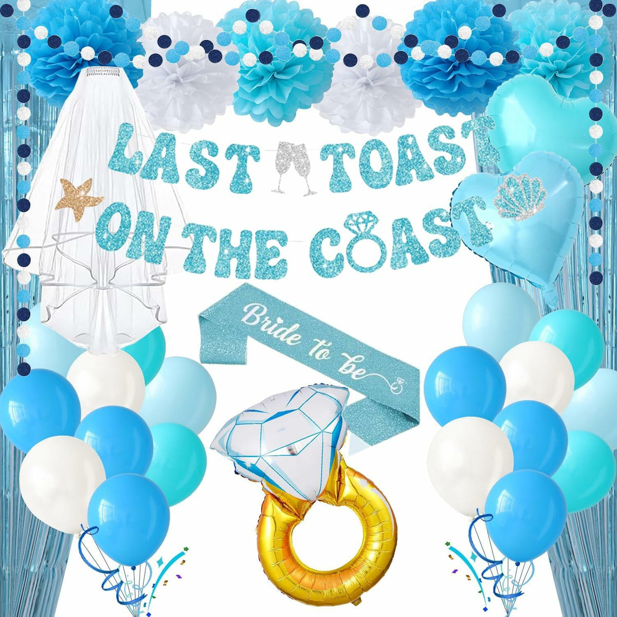 “Last Toast on The Coast” Bachelorette Party Decoration Kit