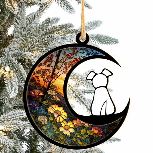 Dog Ornament Suncatcher Memorial Gift - 4 Inch