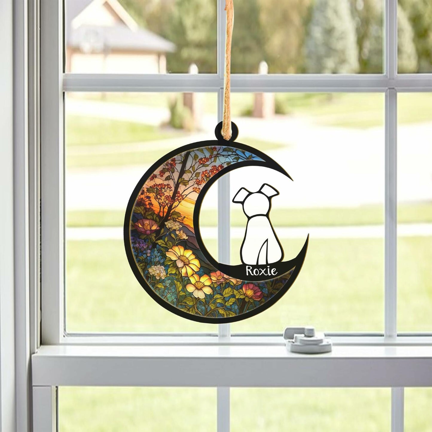 Dog Ornament Suncatcher Memorial Gift - 4 Inch