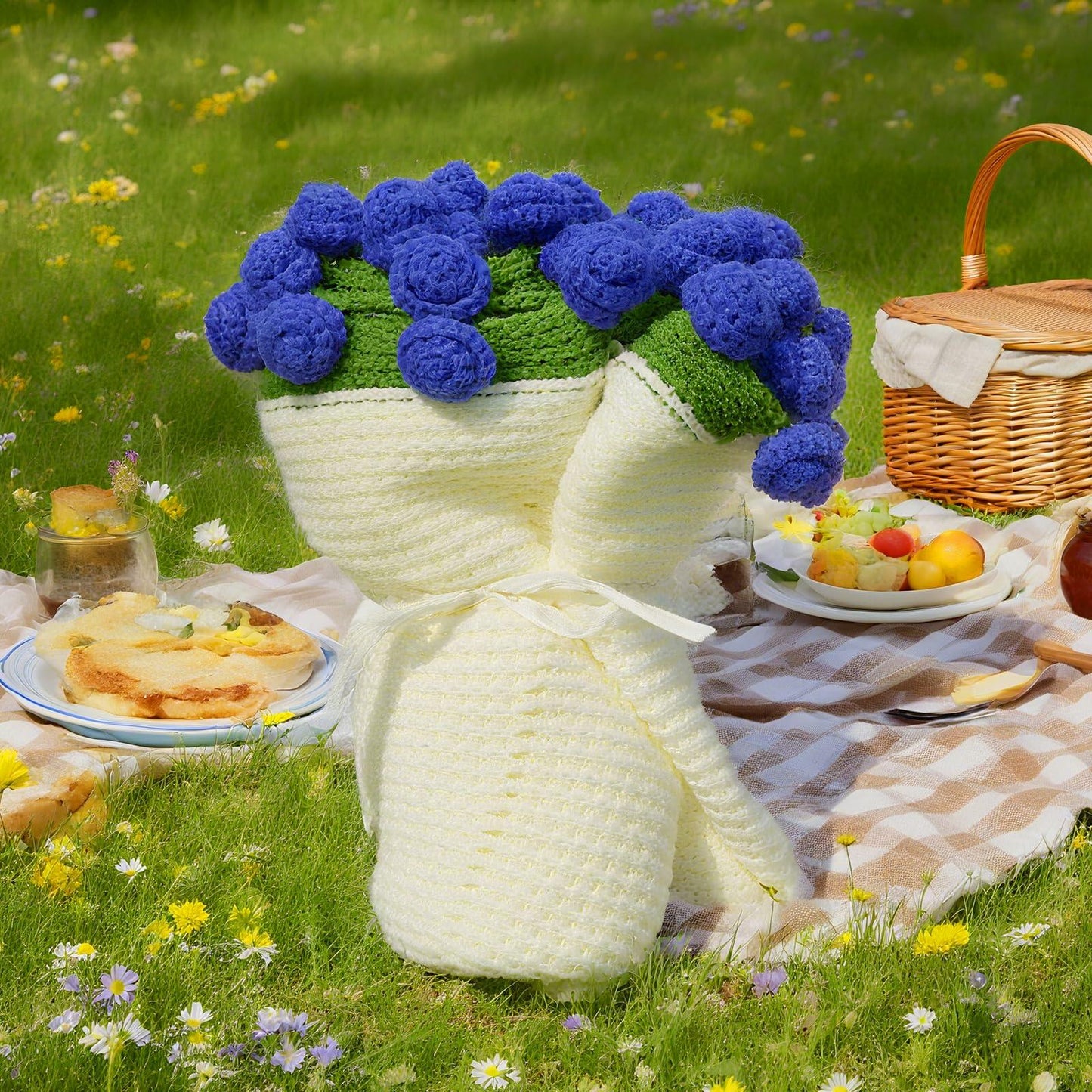 Harfirbe Lily of The Valley Bouquet Blanket Acrylic 39in Home Decor Gift