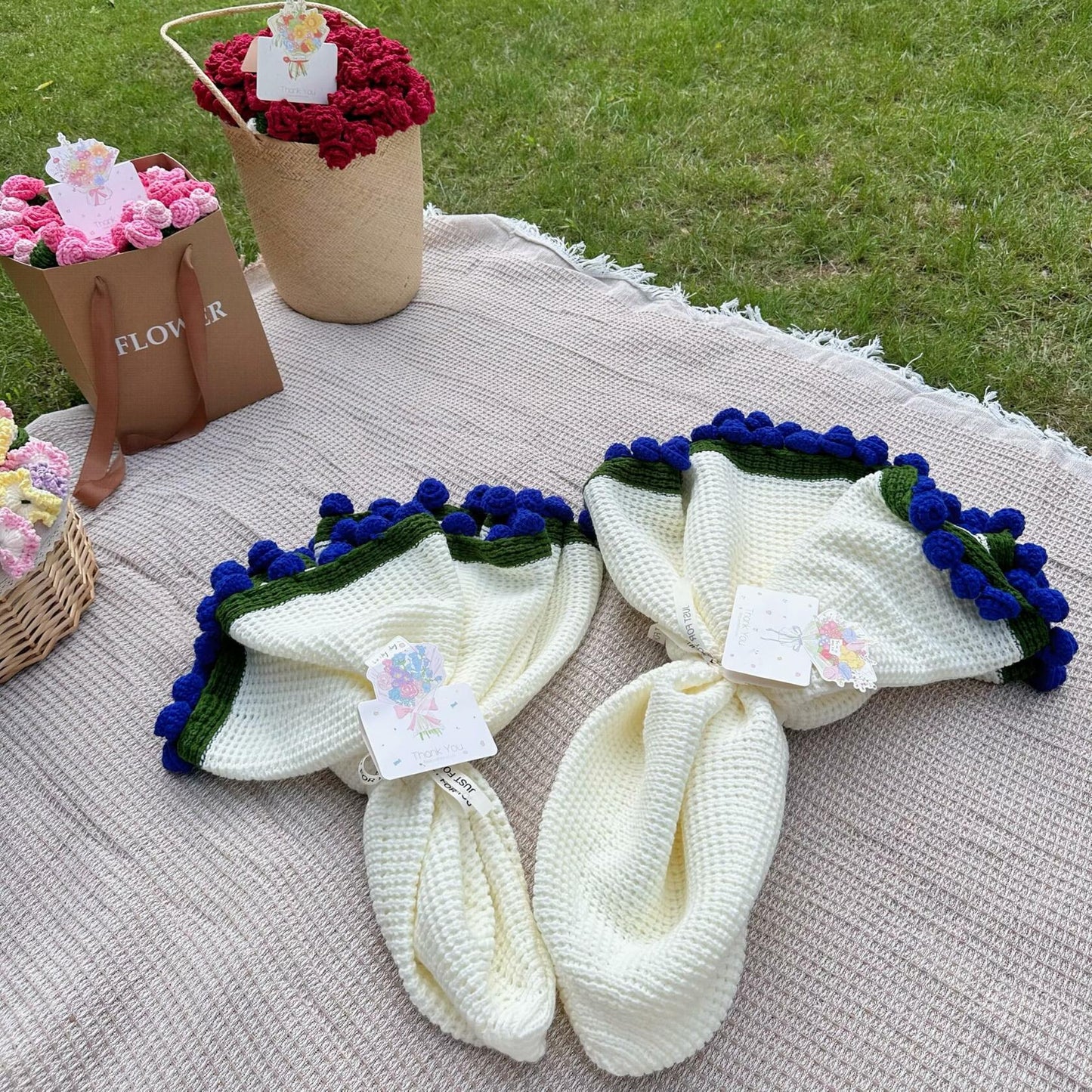 Harfirbe Lily of The Valley Bouquet Blanket Acrylic 39in Home Decor Gift