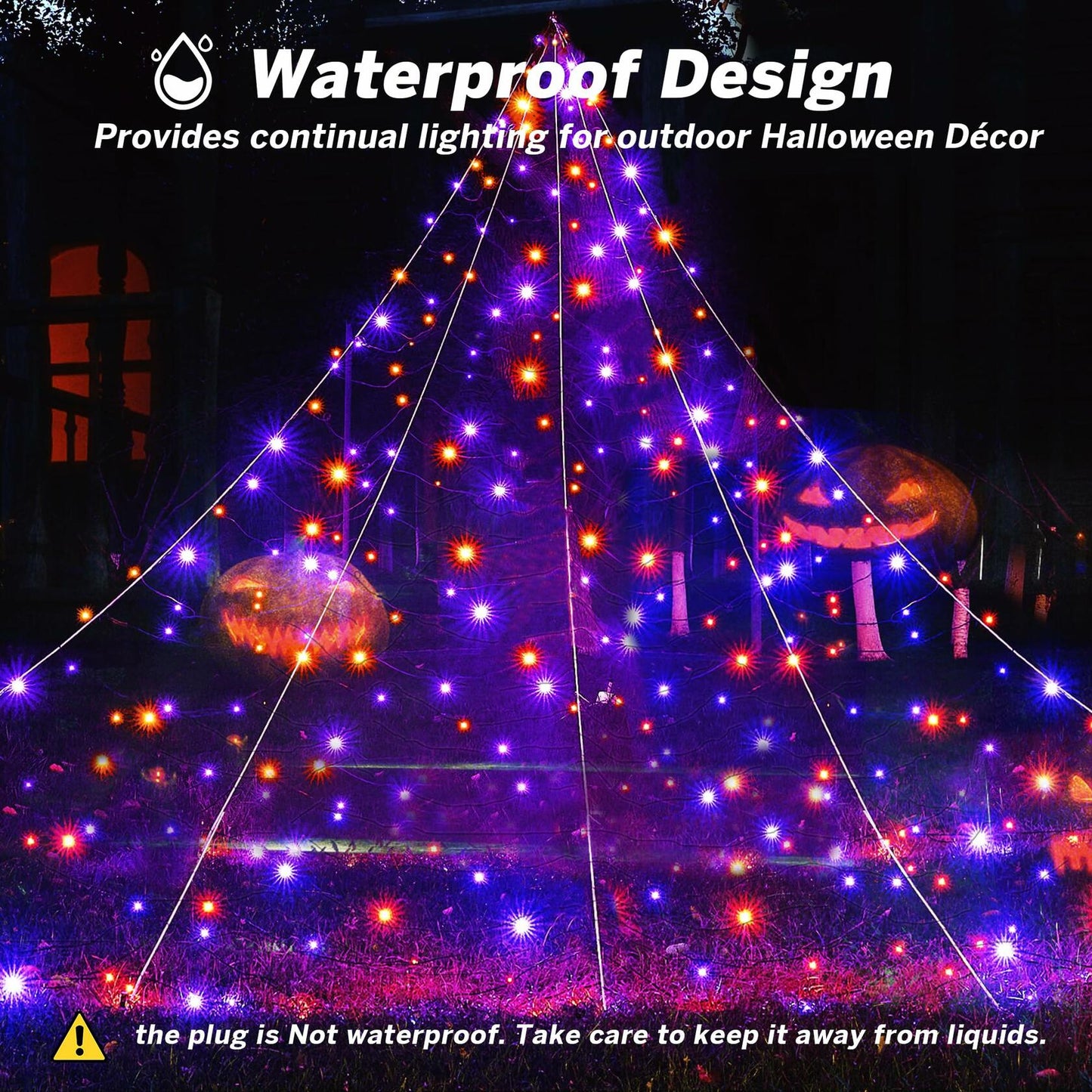 LED Outdoor Spider Web 19.7x14.7ft