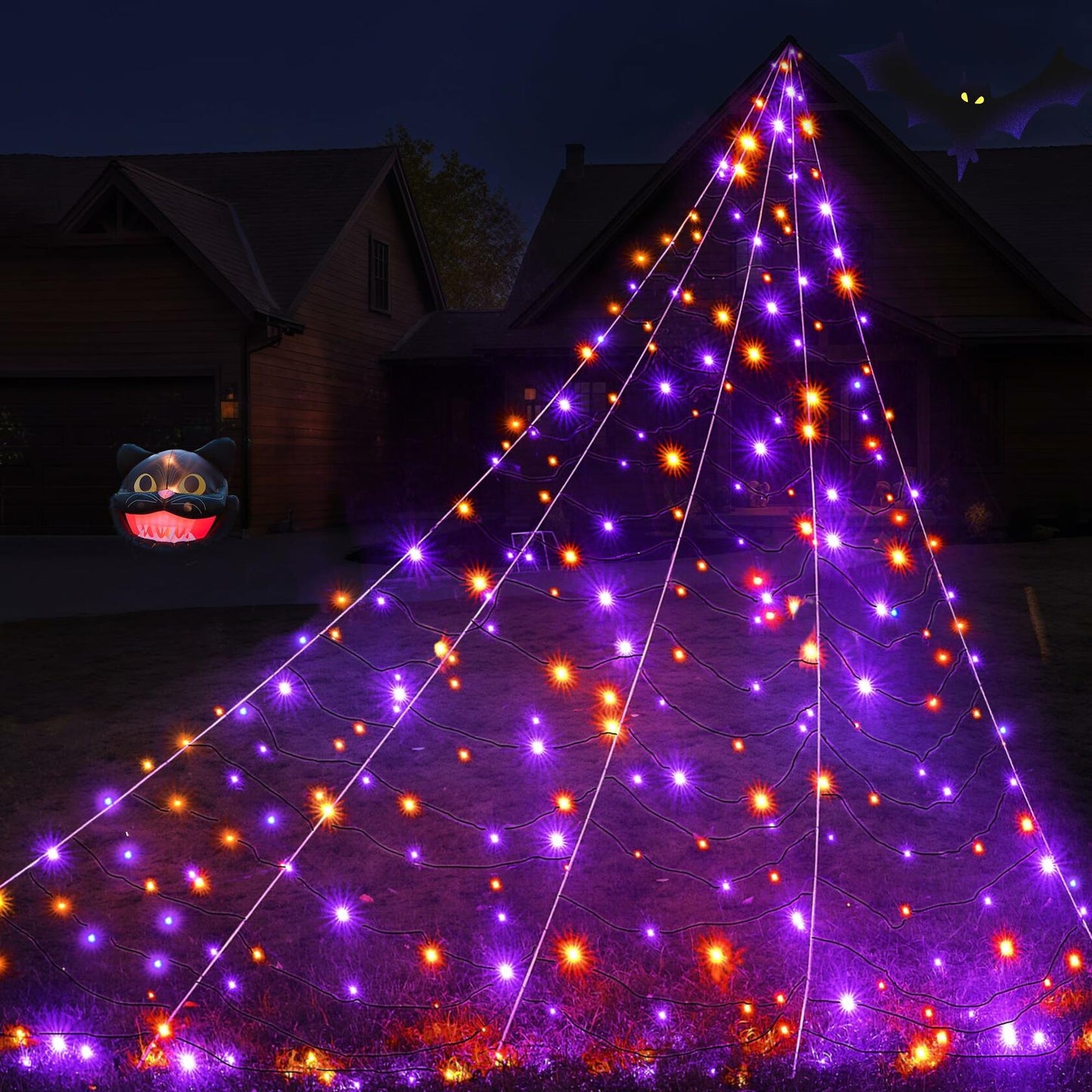 LED Outdoor Spider Web 19.7x14.7ft