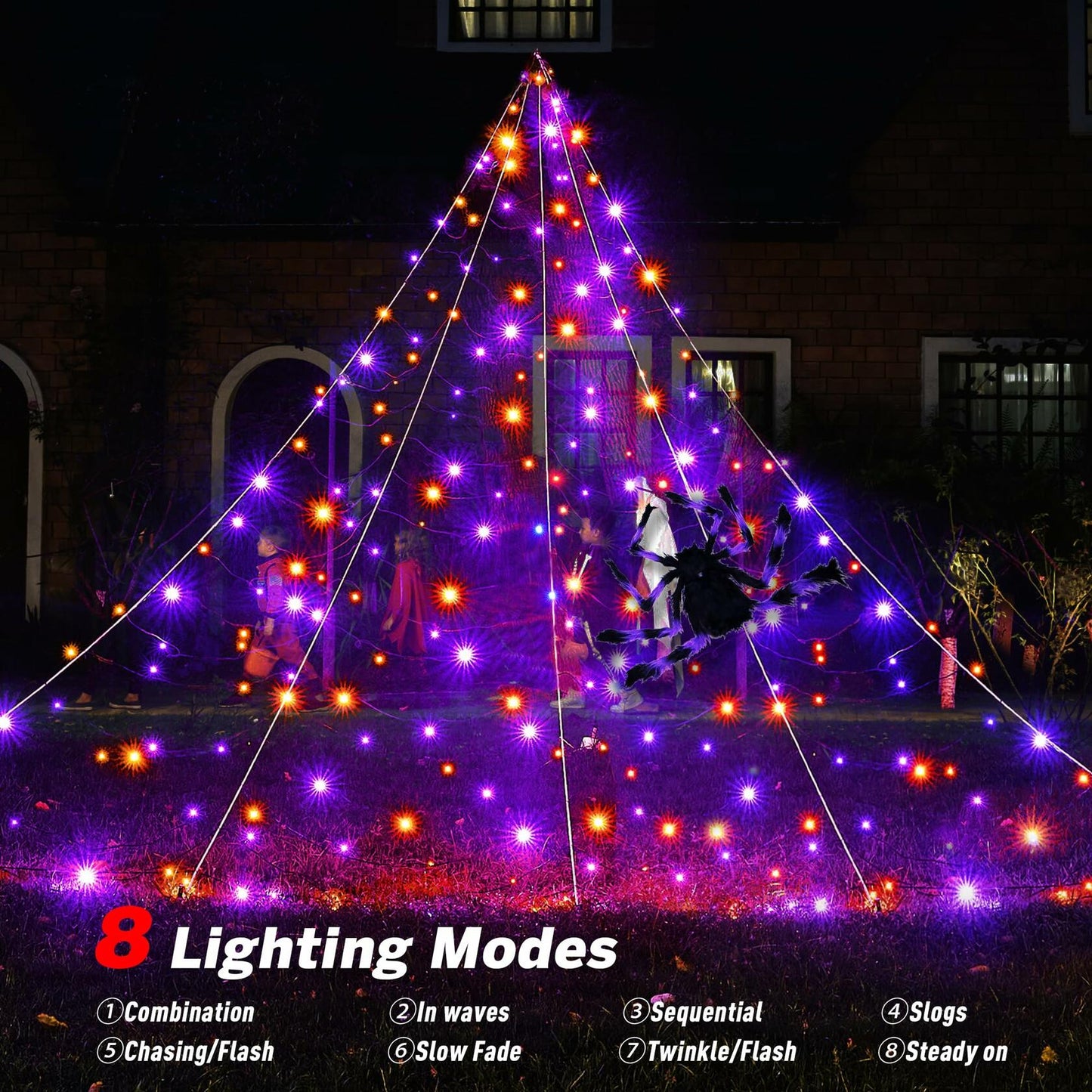 LED Outdoor Spider Web 19.7x14.7ft