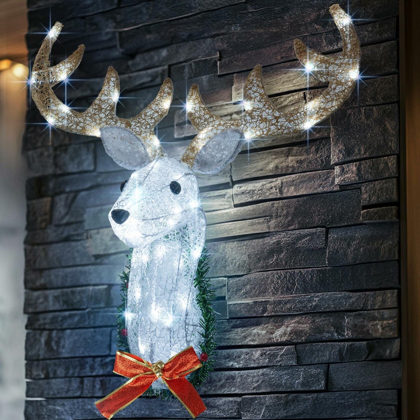 32" Lighted Reindeer Head