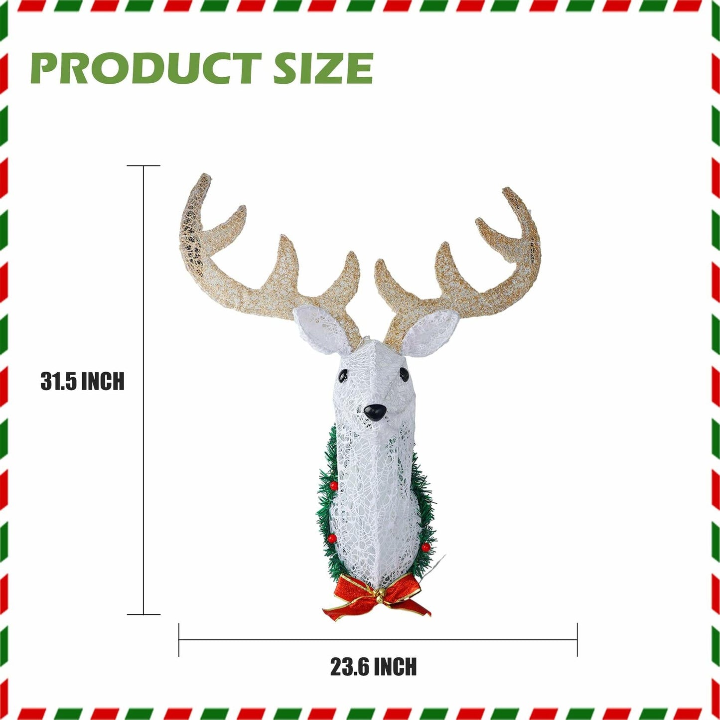 32" Lighted Reindeer Head