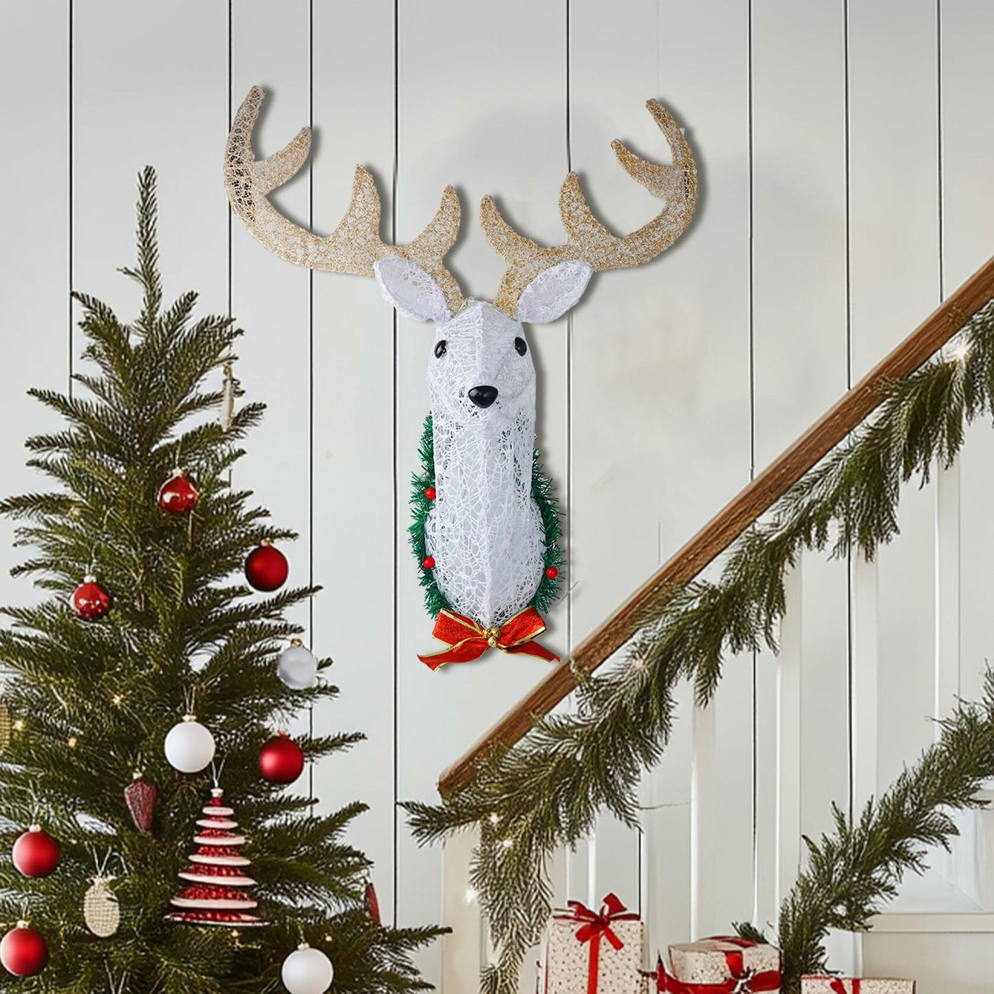 32" Lighted Reindeer Head