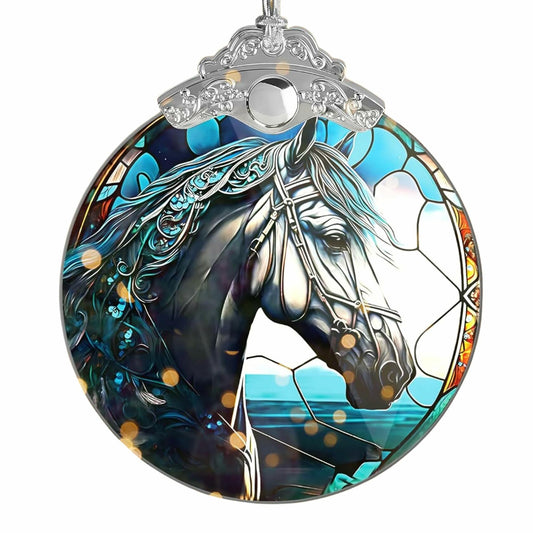 Stained Glass Horse Ornament