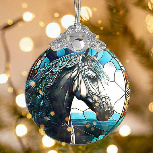Stained Glass Horse Ornament
