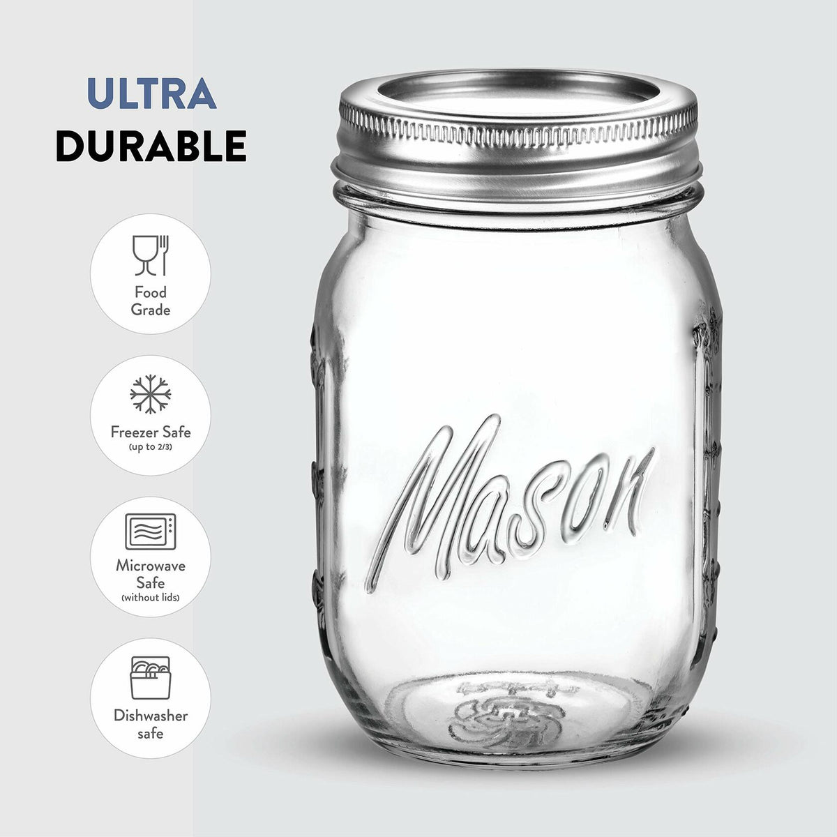 Regular Mouth Glass Mason Jars, 16-Ounce (10-Pack)