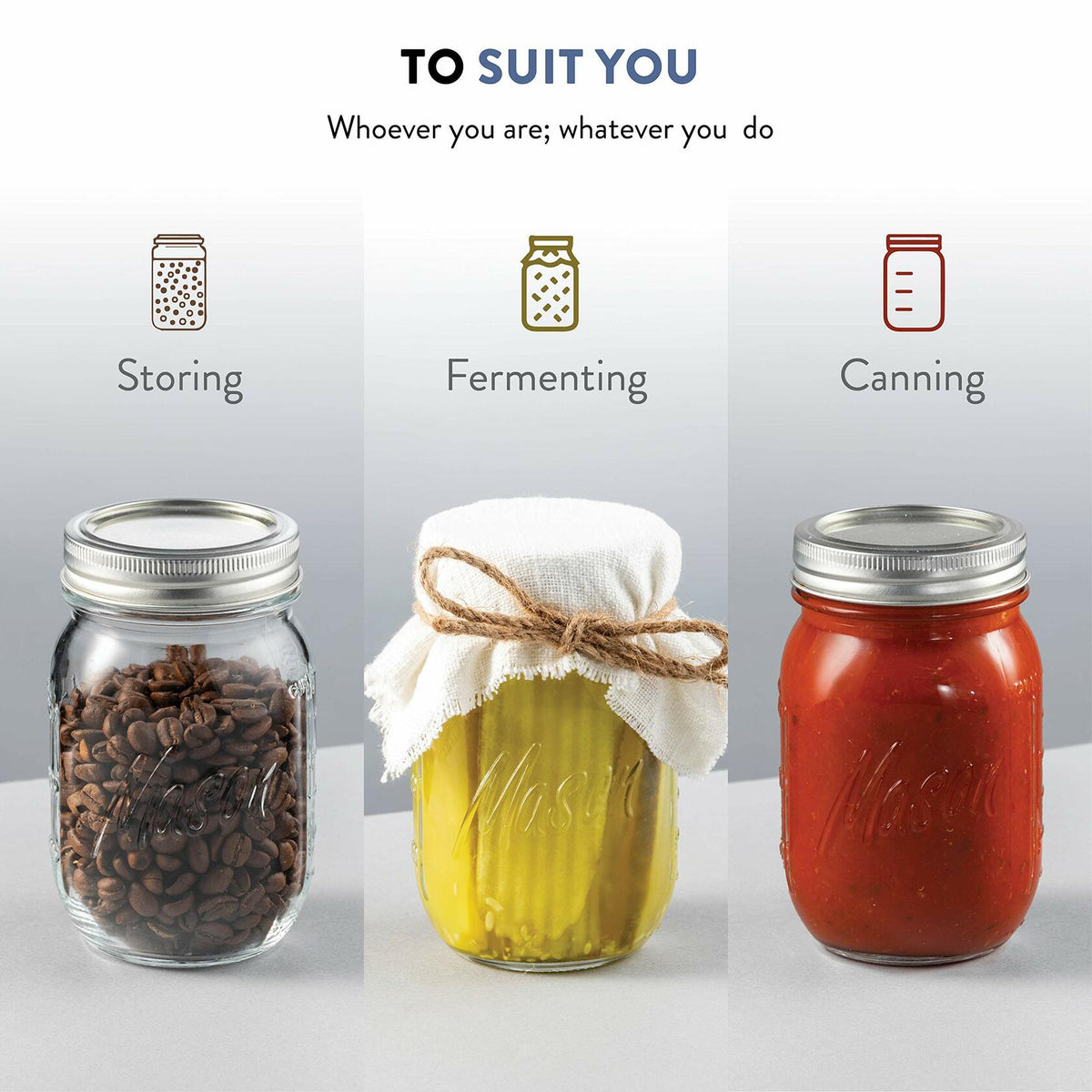 Regular Mouth Glass Mason Jars, 16-Ounce (10-Pack)