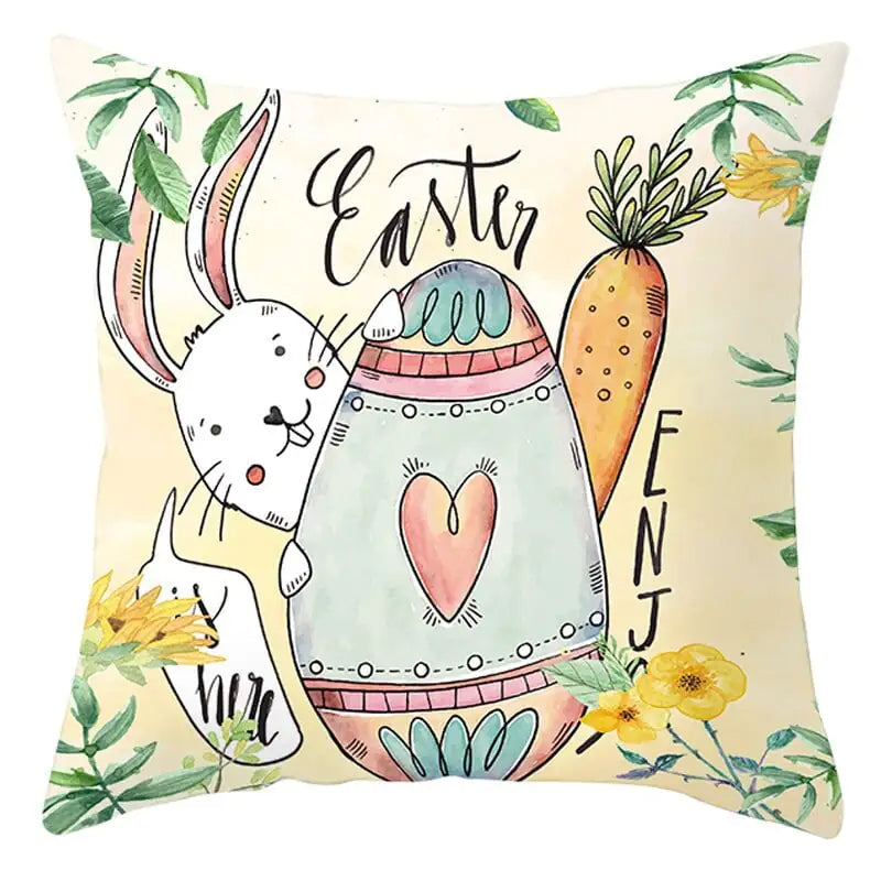 Easter Short Plush Pillowcase Cushion 18x18 inches
