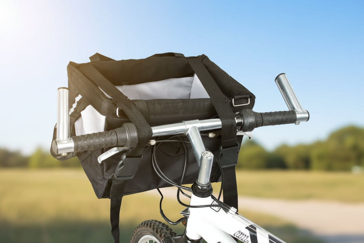 Pet Life ® 'Fur-Cycle' 2-in-1 Bicycle Bike Attachment Soft Folding Fashion Travel Pet Dog Carrier Crate