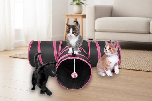 Pet Life ® 'Kitting-Go-Seek' Collapsible Folding Travel 3-way Kitty Cat Tunnel