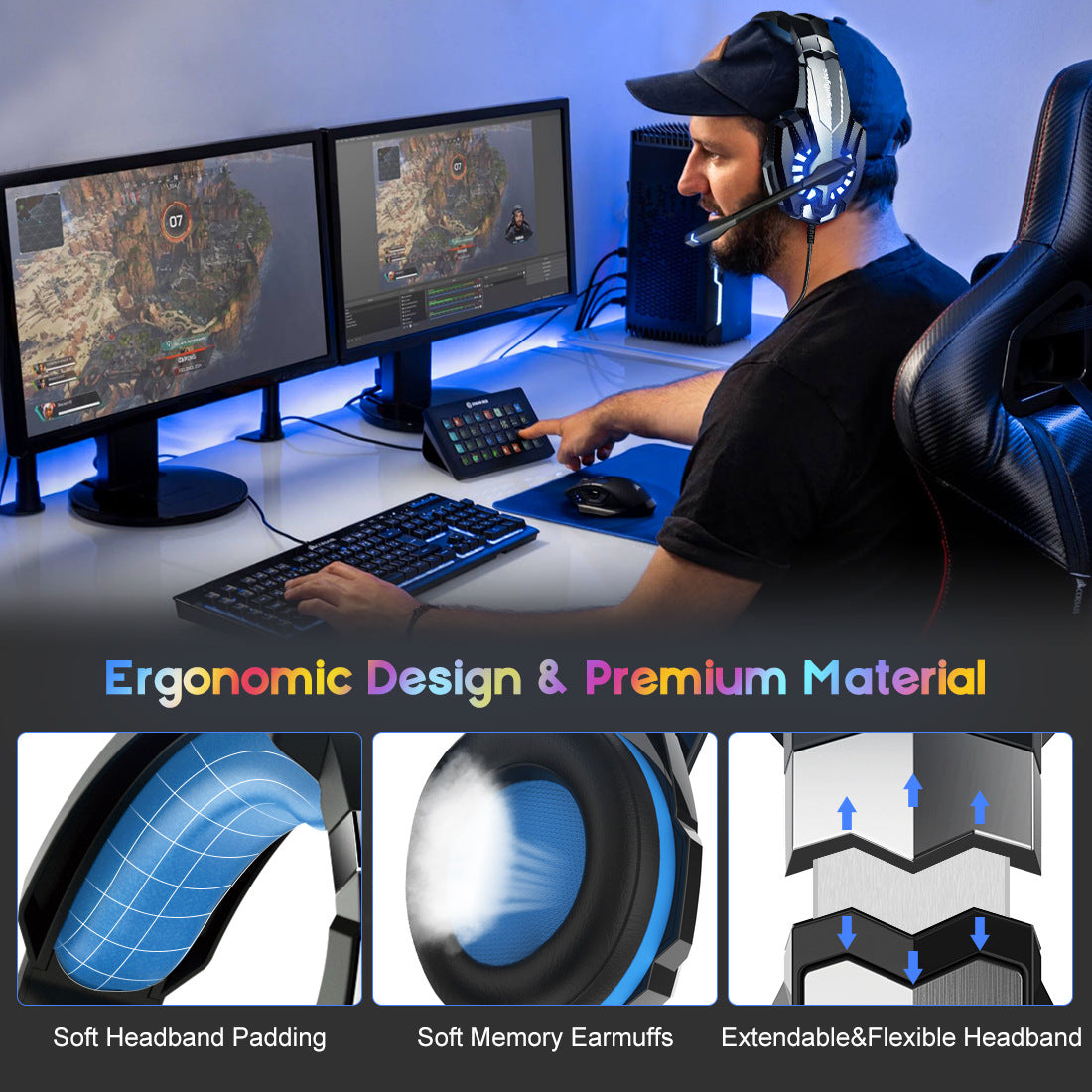 SoulBytes S9 Premium Stereo Gaming Headset for PS4, PC, Xbox, PS5