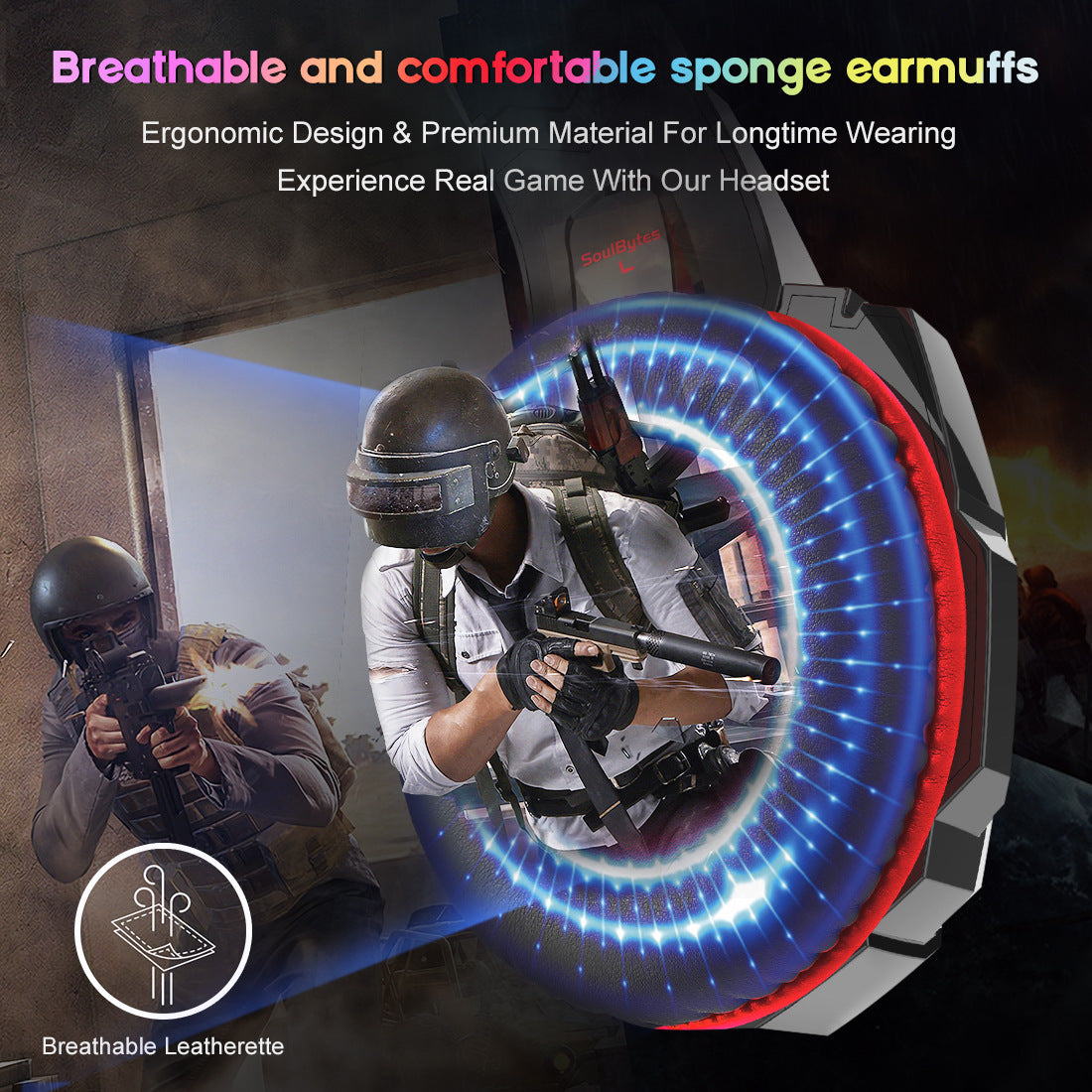 SoulBytes S9 Premium Stereo Gaming Headset for PS4, PC, Xbox, PS5