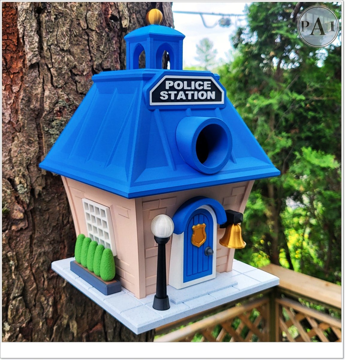 Police Station Birdhouse – Fun Law Enforcement Birdhouse for Garden or Home Decor