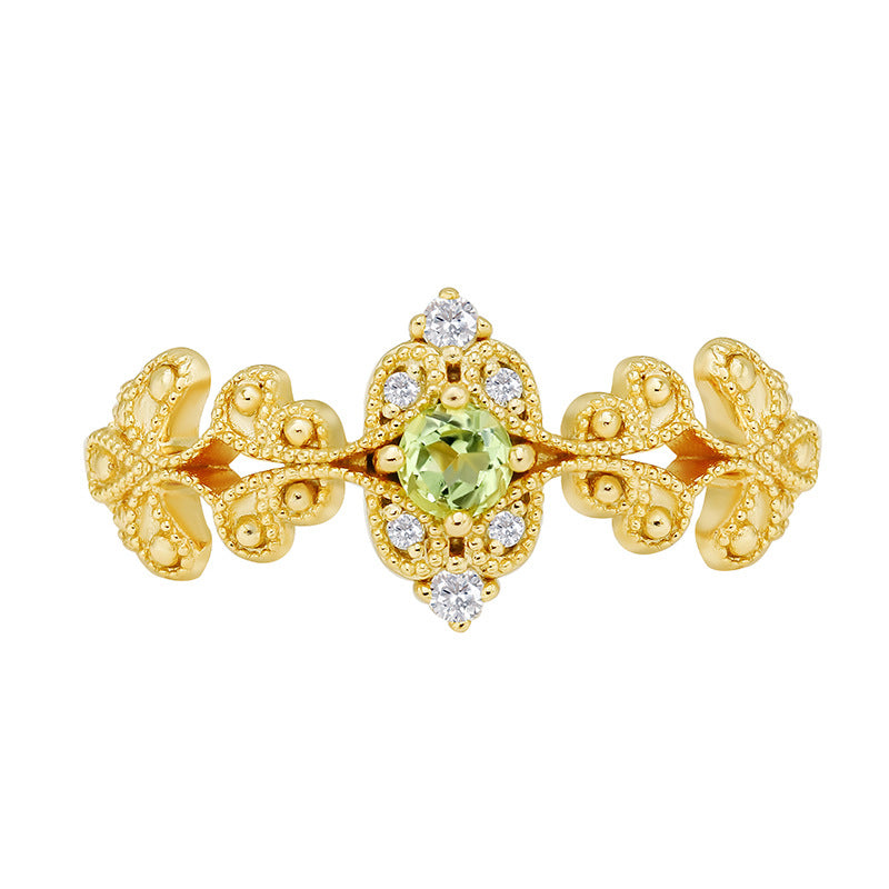 Retro Lace Olivine Fashion Ring