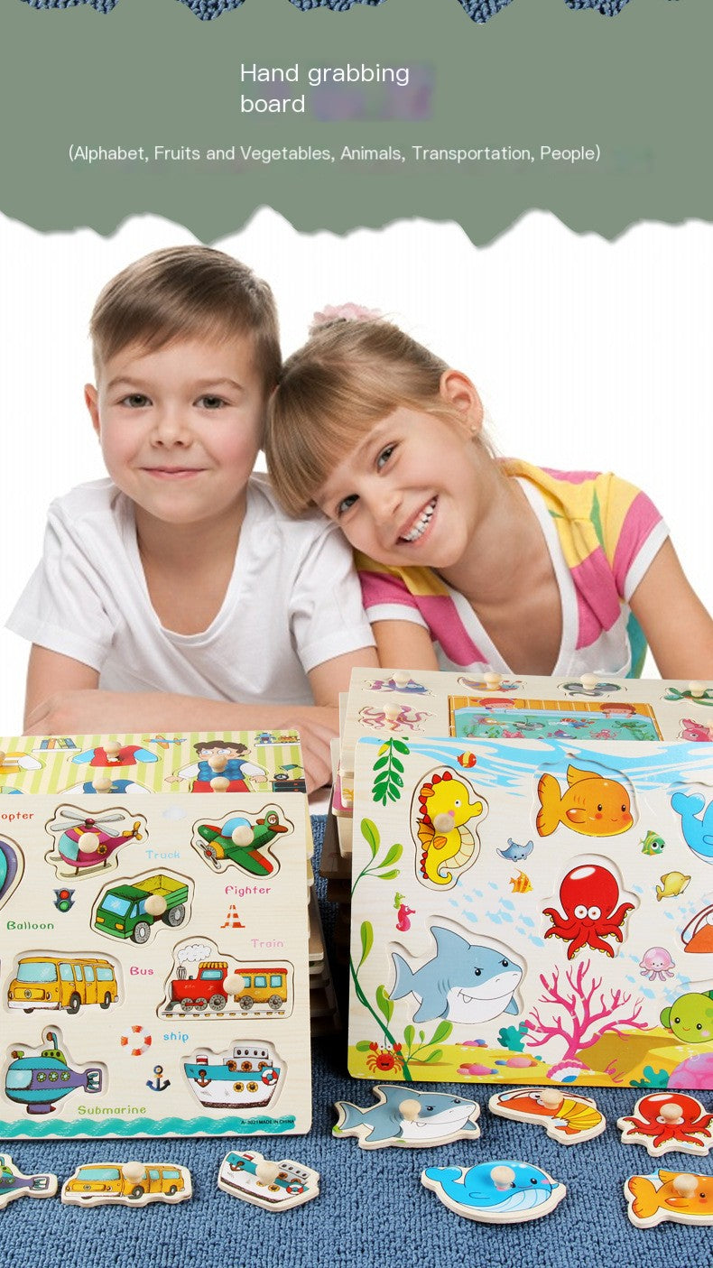 Montessori Pegged Wooden Puzzle Board for Kids