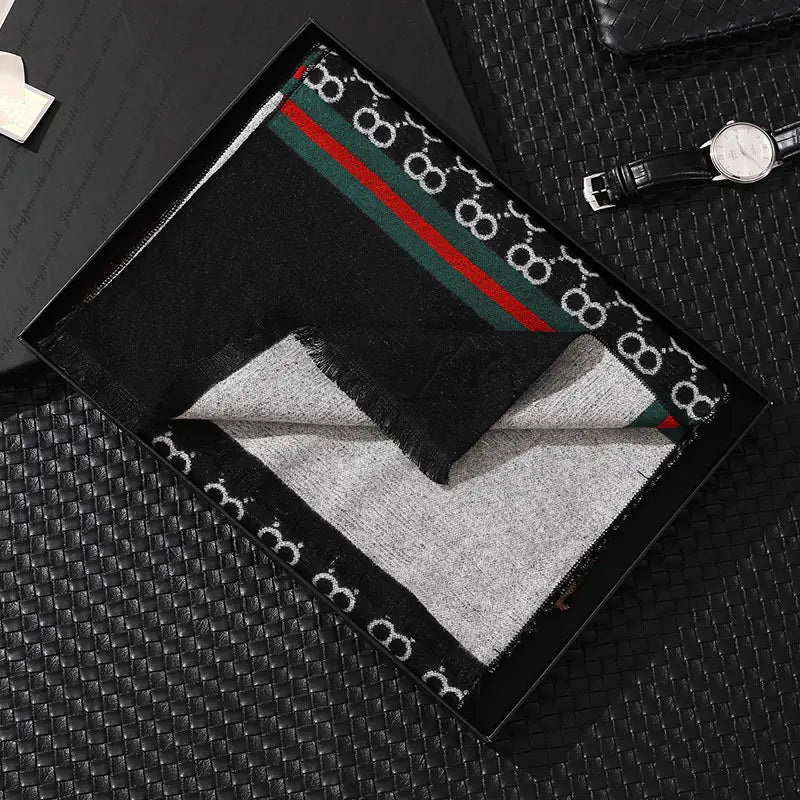 Men's Cashmere Scarf - Thick & Stylish Checkered Design