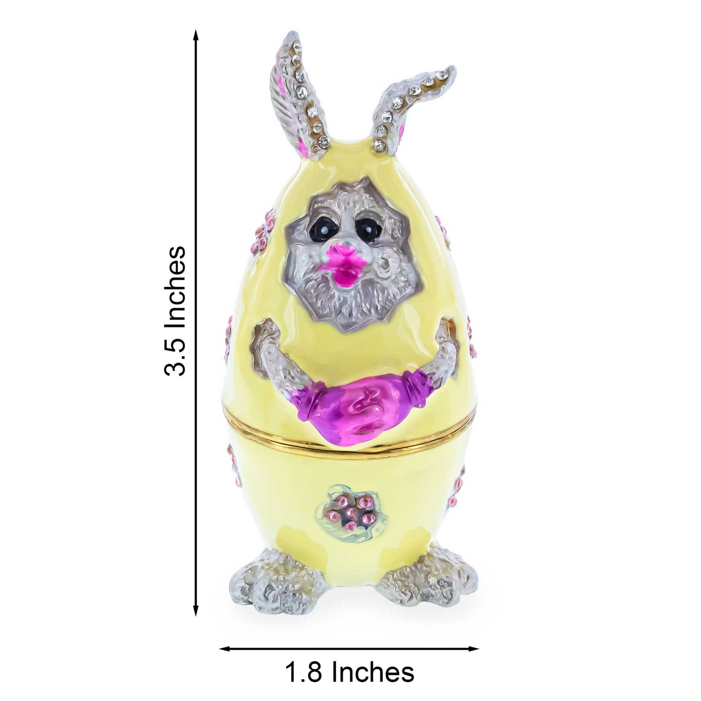 Bunny in the Easter Egg Metal Trinket Box Figurine