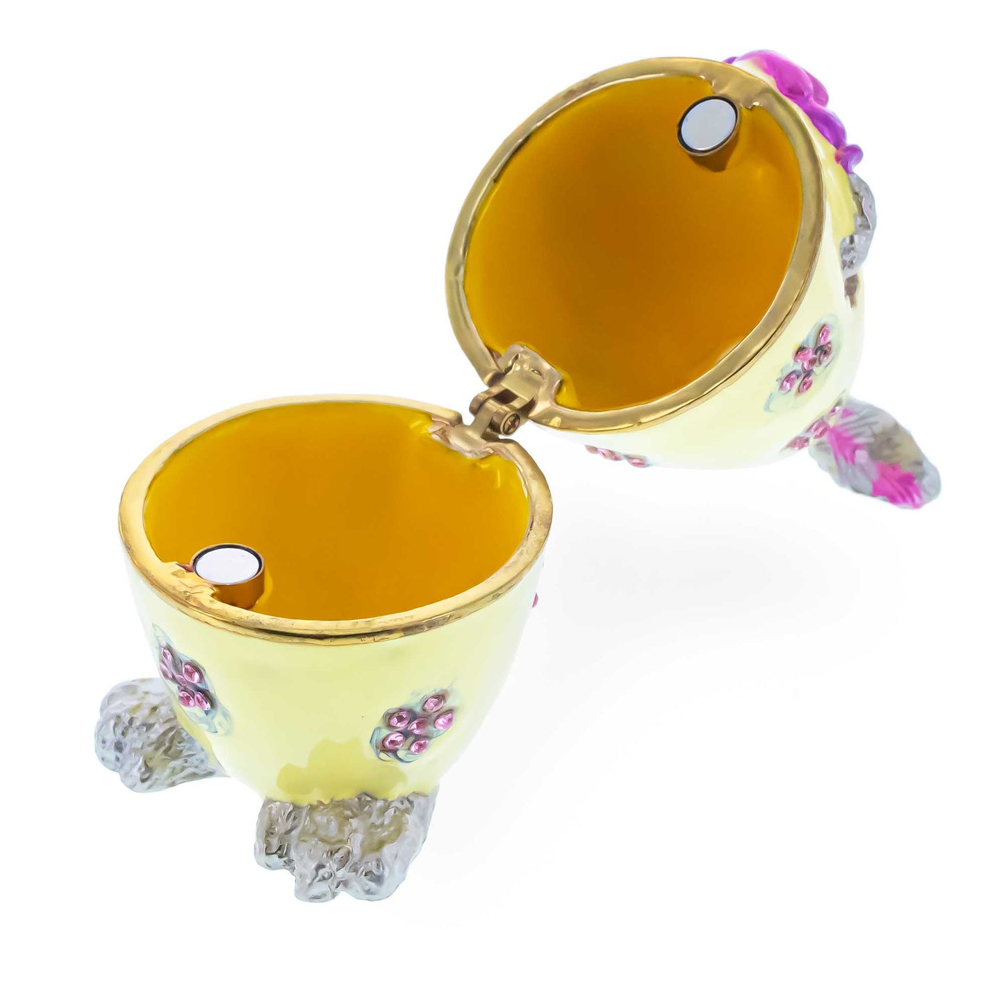 Bunny in the Easter Egg Metal Trinket Box Figurine