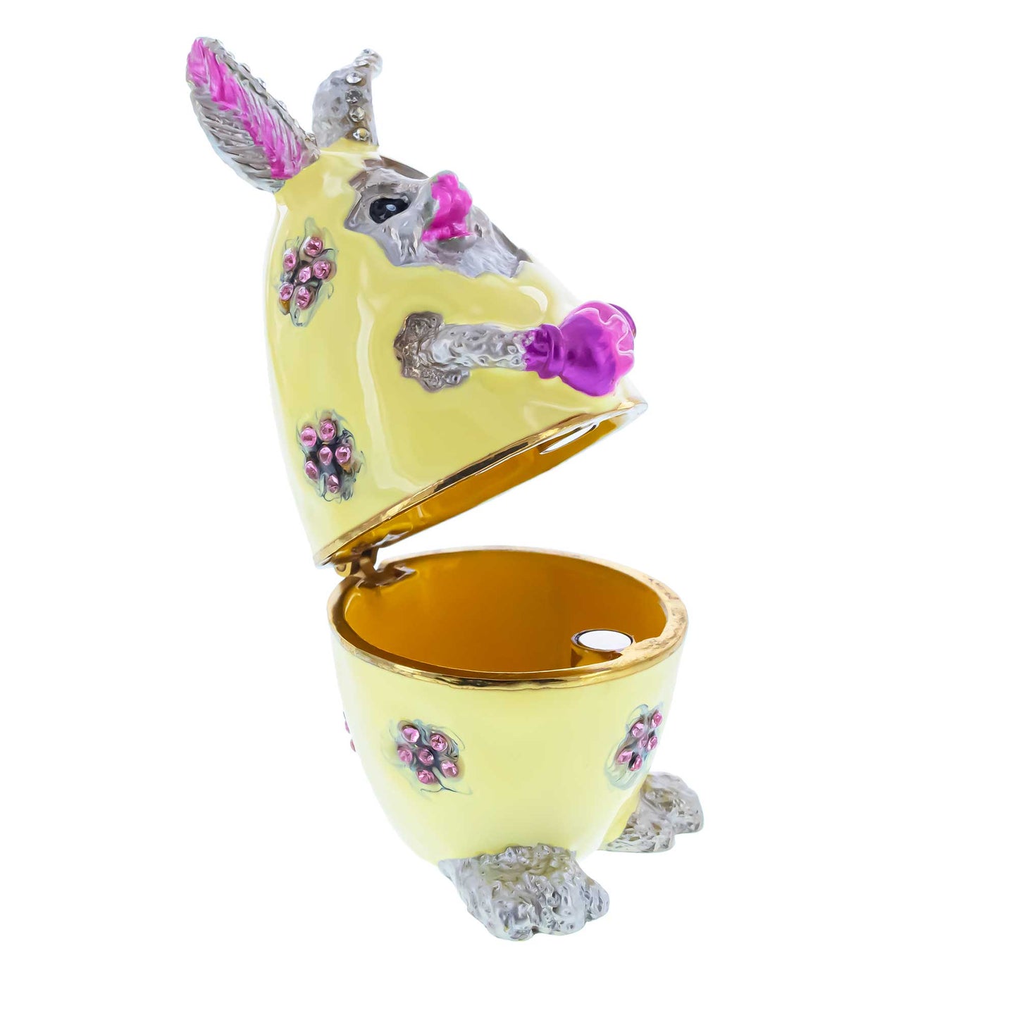 Bunny in the Easter Egg Metal Trinket Box Figurine