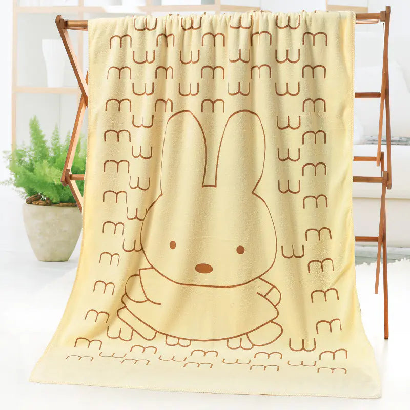 Microfiber Beach Towel with Cartoon Print Design