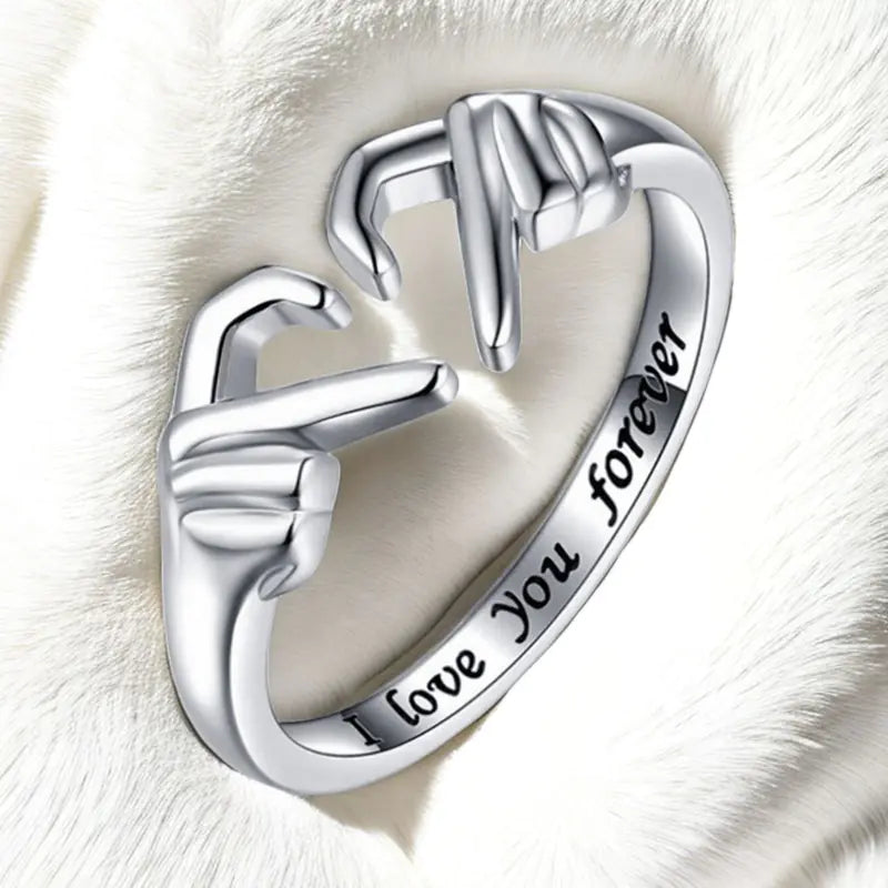 Love You Forever Open Couple Ring