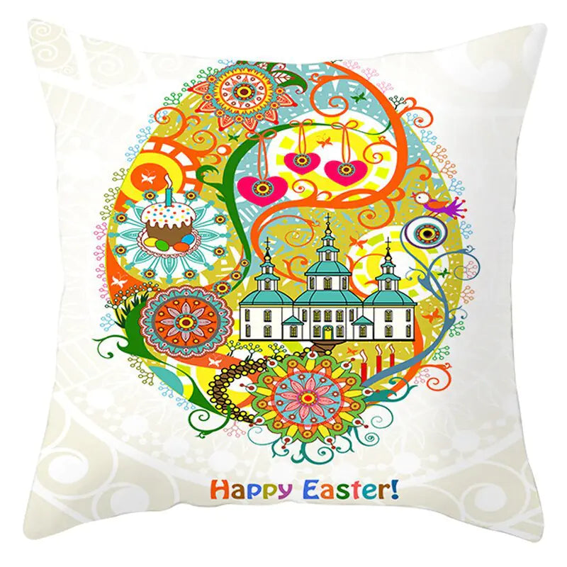 Easter Short Plush Pillowcase Cushion 18x18 inches