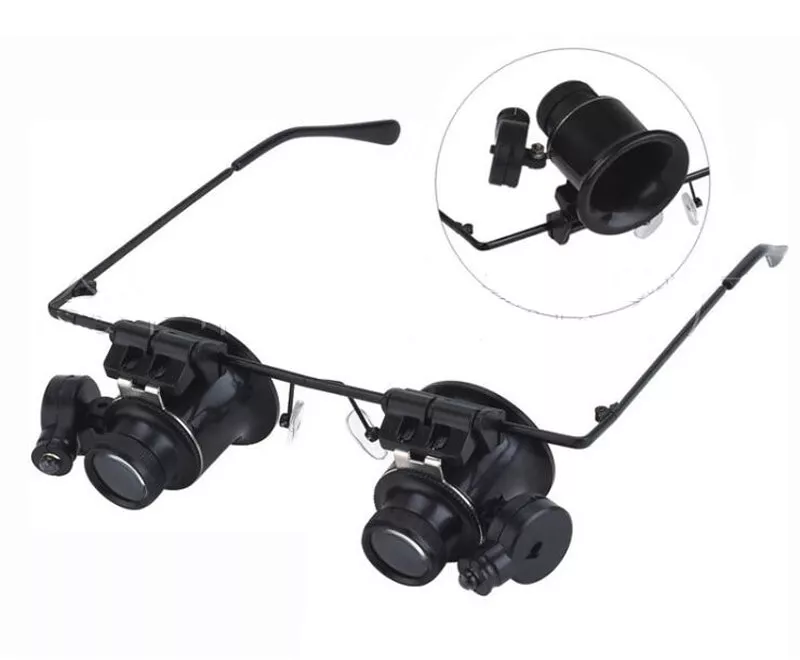 20X LED Lighted Eyeglass Loupe – Dual Magnifying Glasses