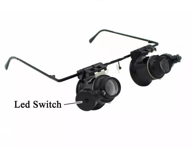 20X LED Lighted Eyeglass Loupe – Dual Magnifying Glasses