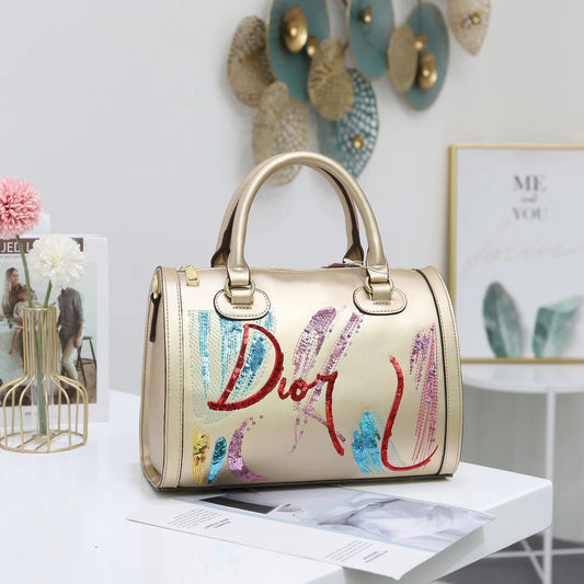 Sequin Embroidered Messenger Bag