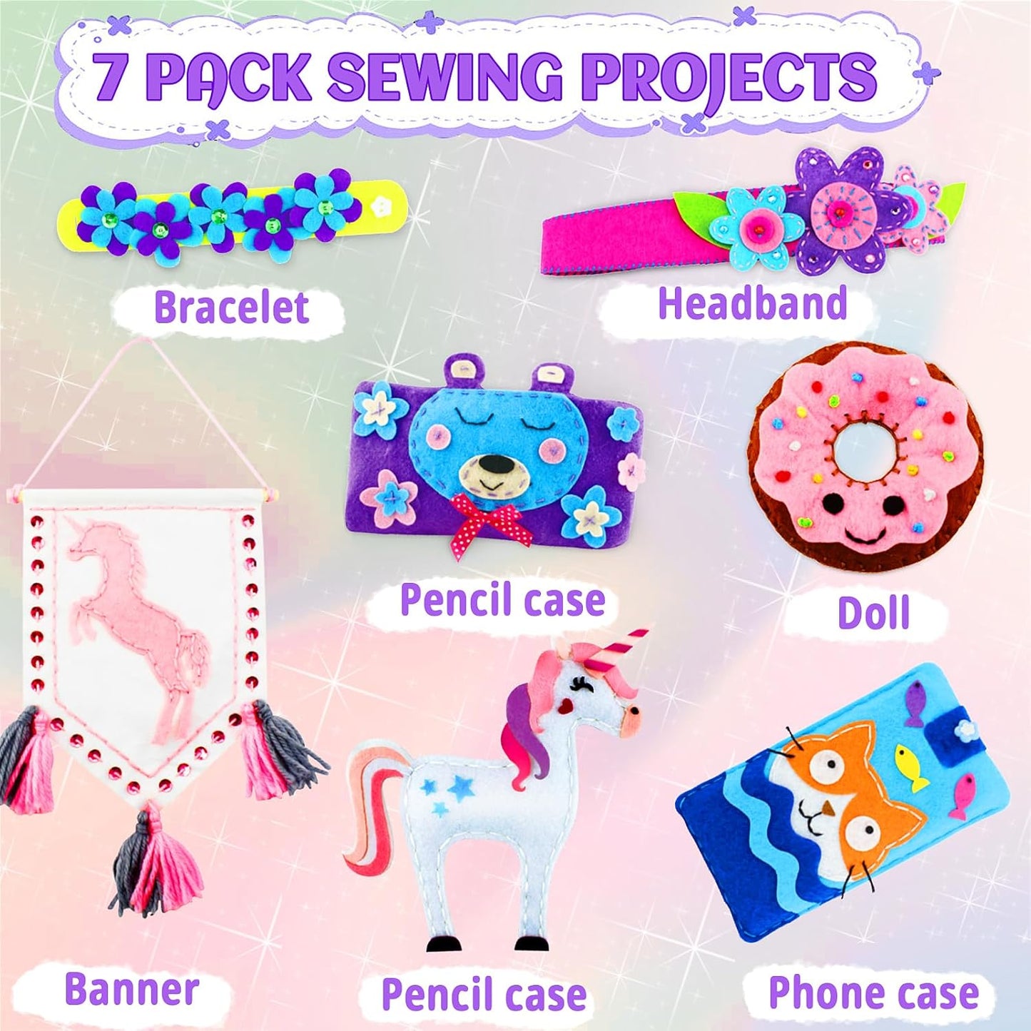 Beginner Sewing Kit for Kids (7 Craft Projects)