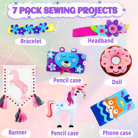 Beginner Sewing Kit for Kids (7 Craft Projects)