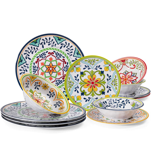 Talavera Melamine Dinnerware Set Service for 4