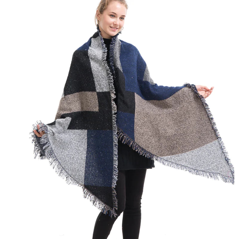 Cashmere Scarf, Checkered Shawl