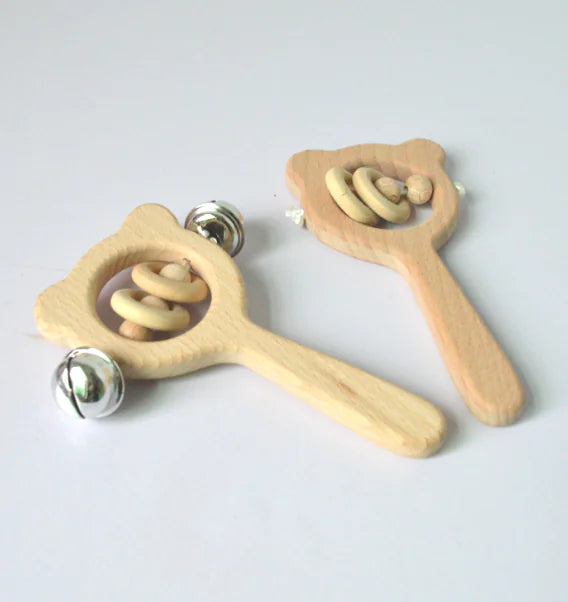 Wooden Beech Handle Chewing Baby Toy