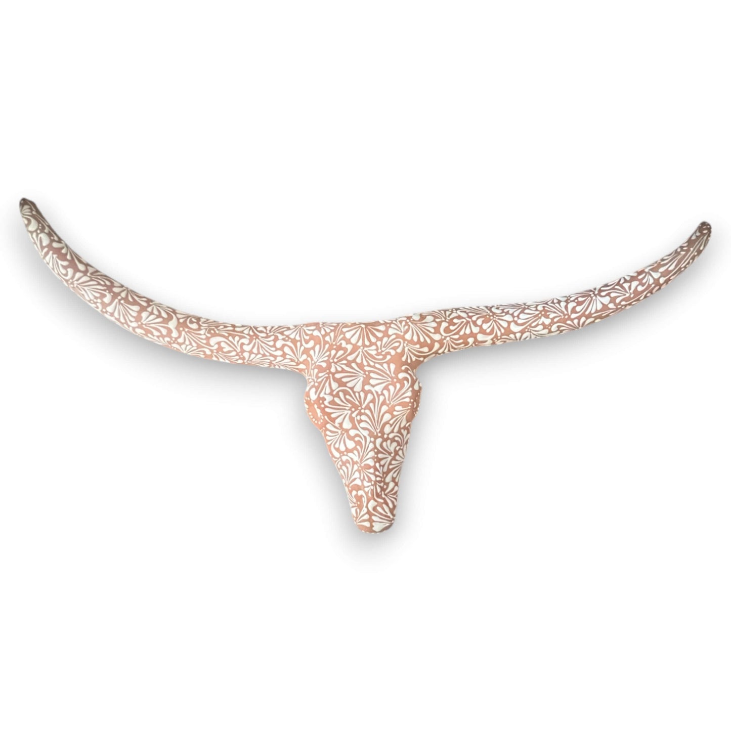 Terracotta Longhorn Wall Art | Hand-Painted Mexican Bull Skull