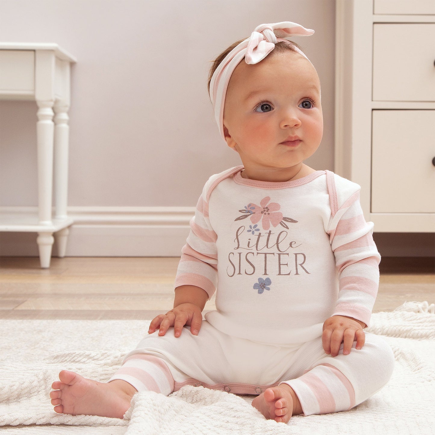 Little Sister Baby Girl Cotton Romper