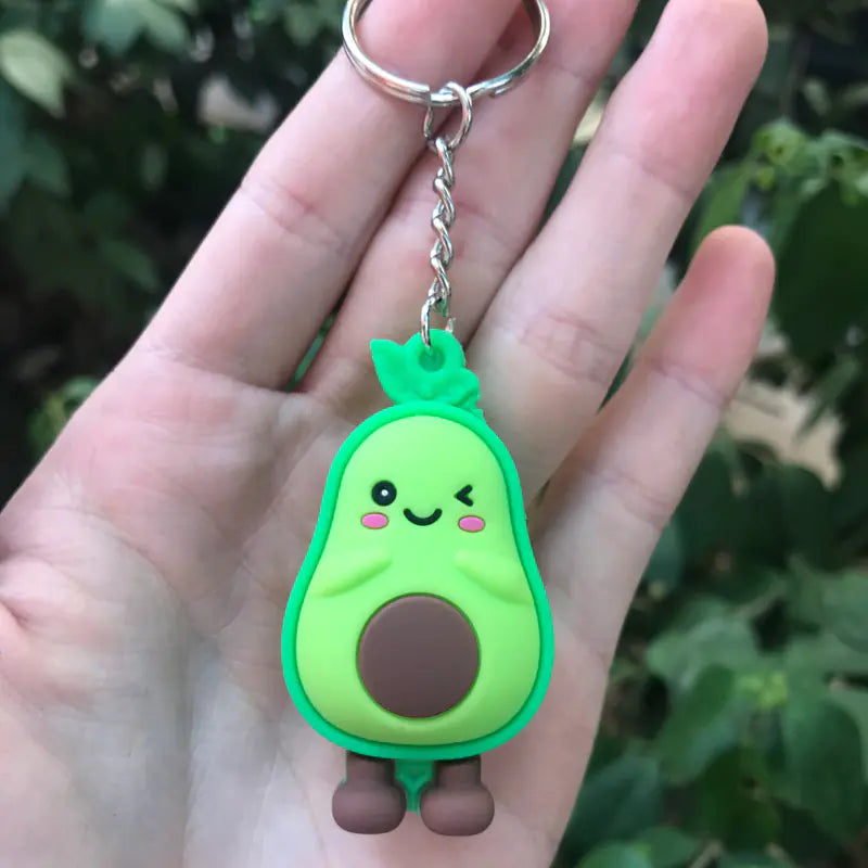 3D Avocado Heart Keychain for Bags and Purses