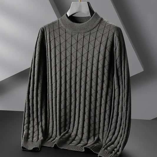 Plus Size Men's Loose Knit Round Neck Sweater