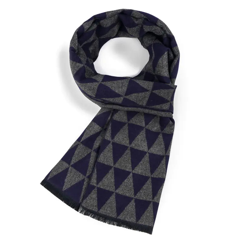 Men's Cashmere Scarf - Thick & Stylish Checkered Design