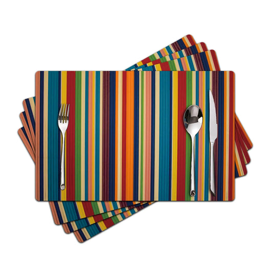 Reizmet Faux Leather Placemats Set of 4 - Color Stripe Resistant Placemats for Dinner Table Non-Slip Waterproof Oil-Proof Washable Reusable Placemat for Indoor Outdoor Kitchen Decor 15.75In*11.81In