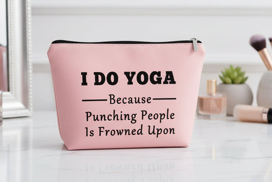 Yoga-Themed Cosmetic Bag