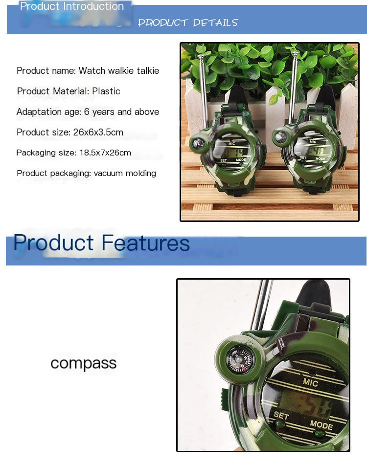 Camo Walkie Talkies for Kids - Toy Watch Pair